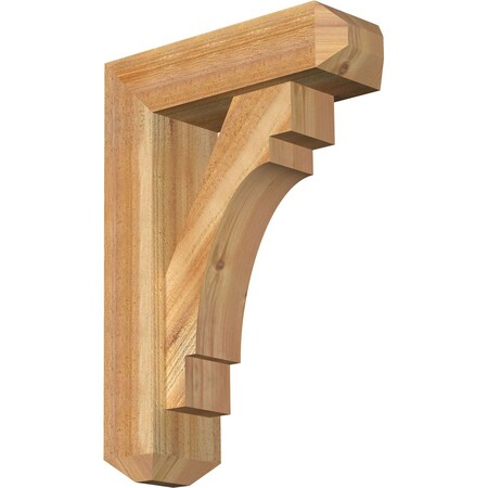 Merced Craftsman Rough Sawn Bracket W/ Offset Brace, Western Red Cedar, 6W X 18D X 26H